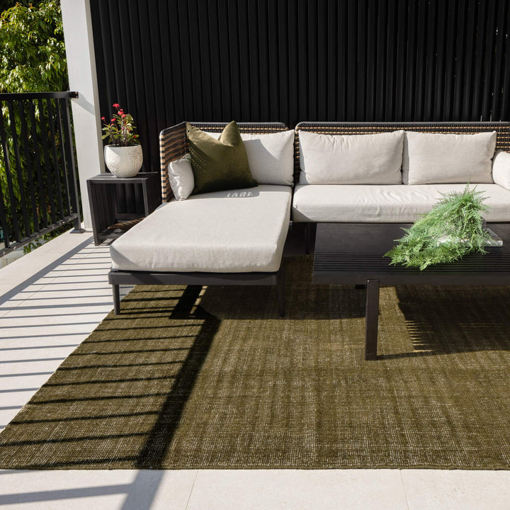Harbour Olive Green Indoor Outdoor Rug