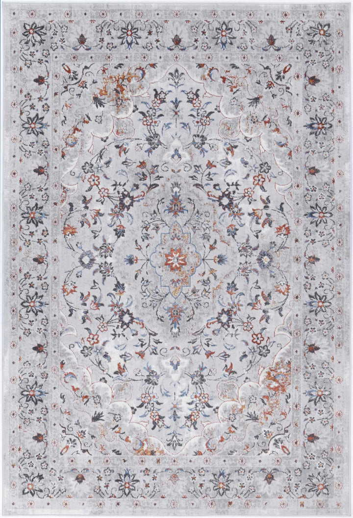 Porto Multi Grey Floral Traditional Rug