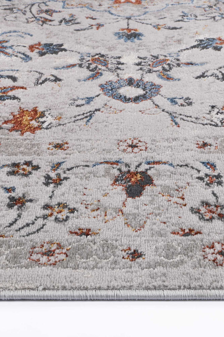 Porto Multi Grey Floral Traditional Rug