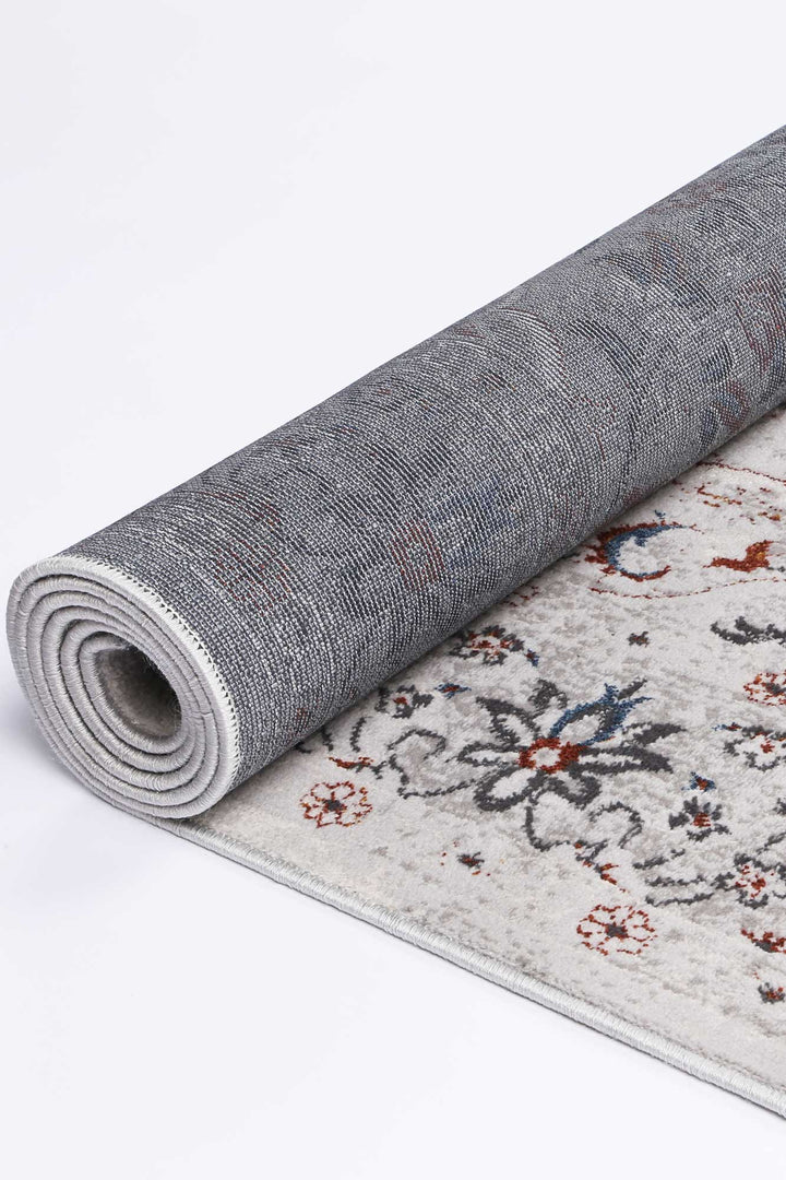 Porto Multi Grey Floral Traditional Rug