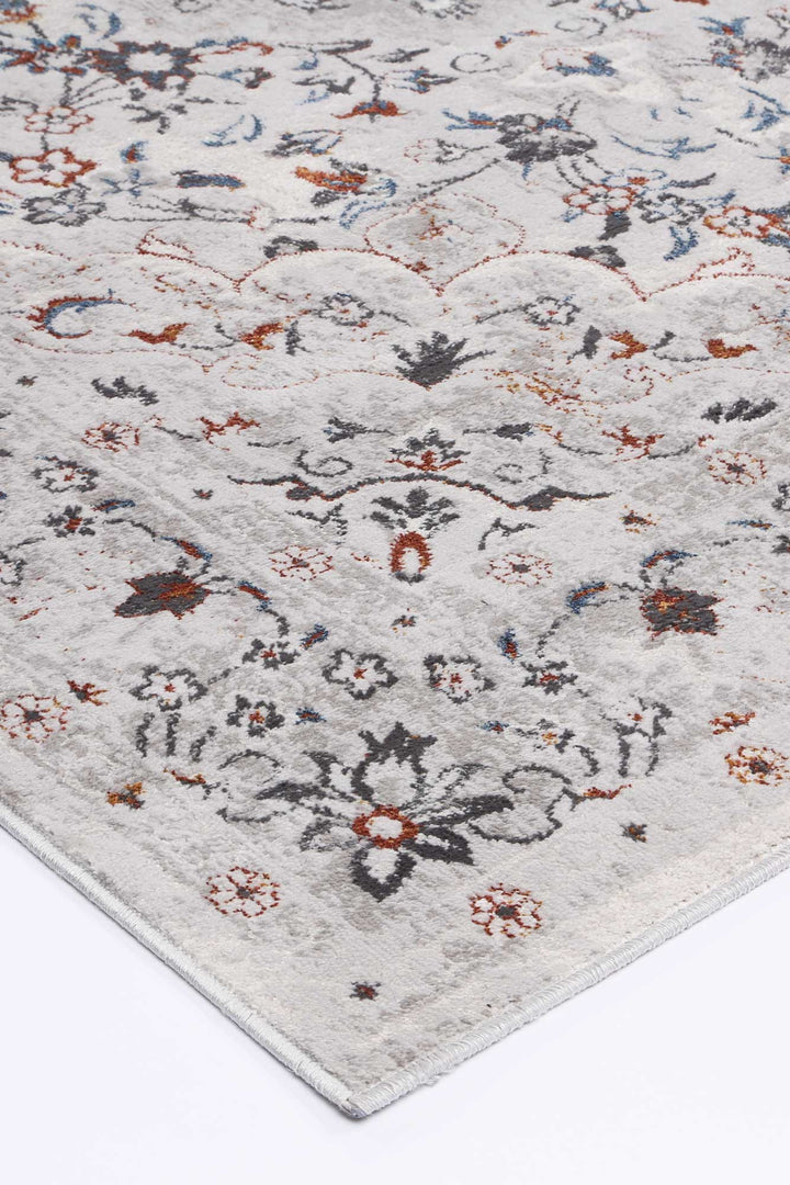 Porto Multi Grey Floral Traditional Rug