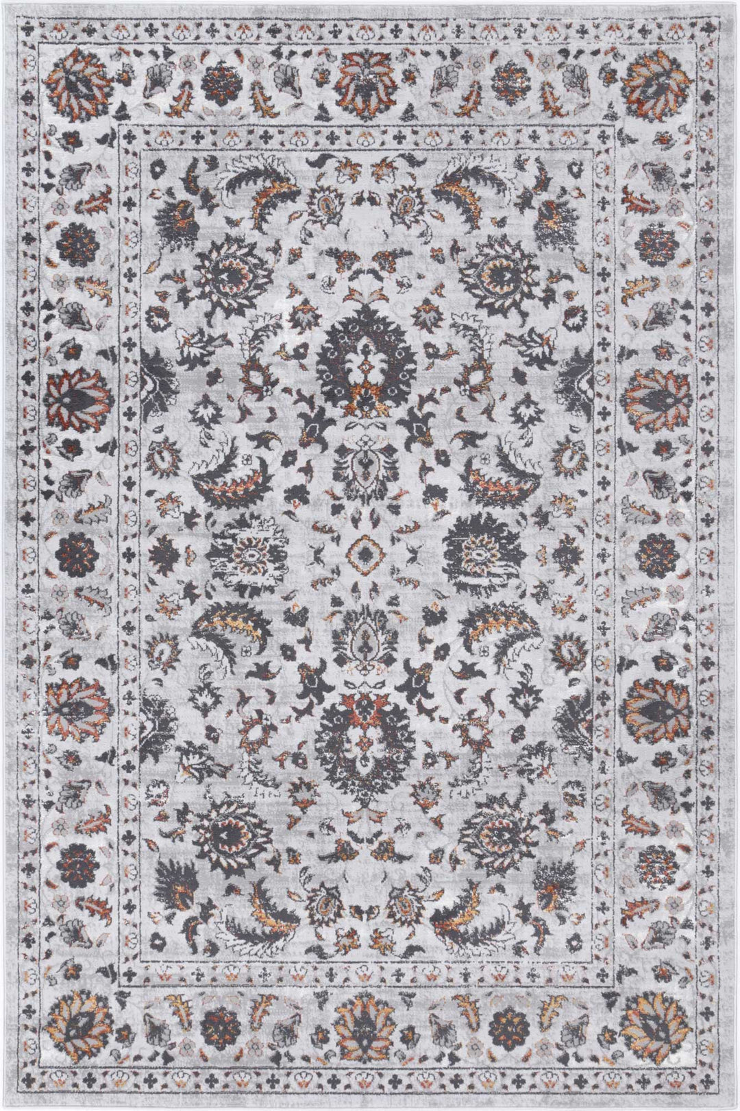 Porto Dark Grey Floral Rug