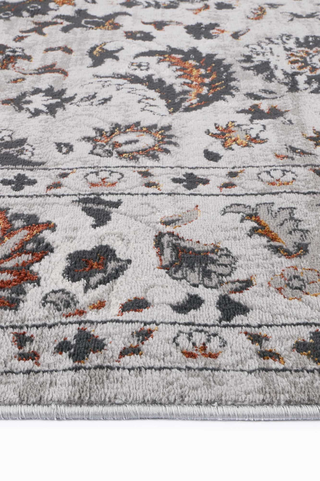 Porto Dark Grey Floral Rug