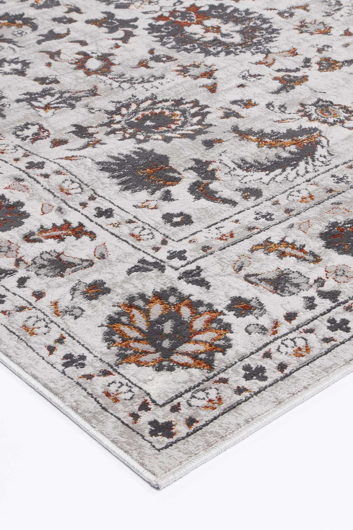 Porto Dark Grey Floral Rug