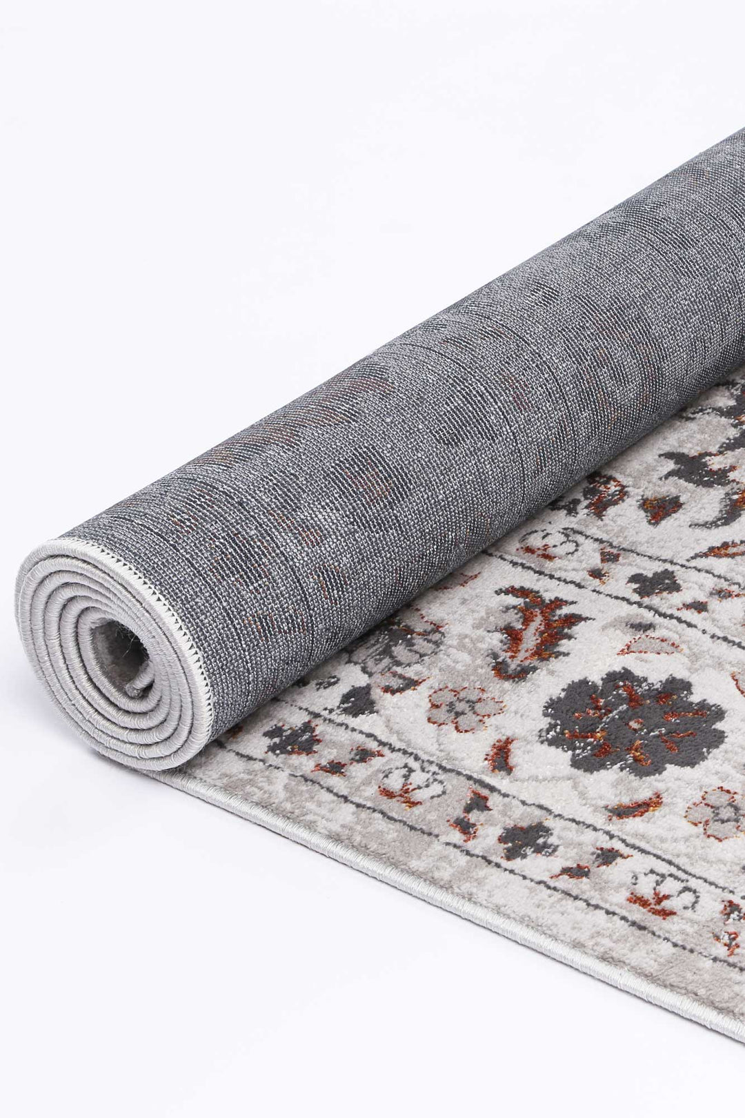 Porto Dark Grey Floral Rug