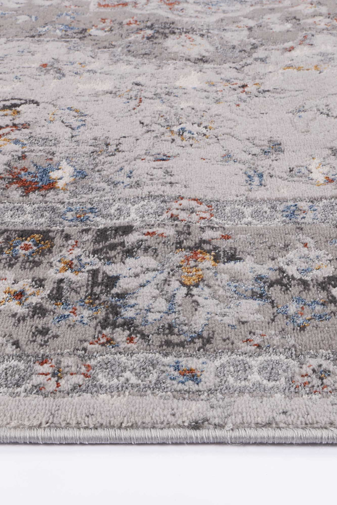 Porto Grey Multi Floral Traditional Rug