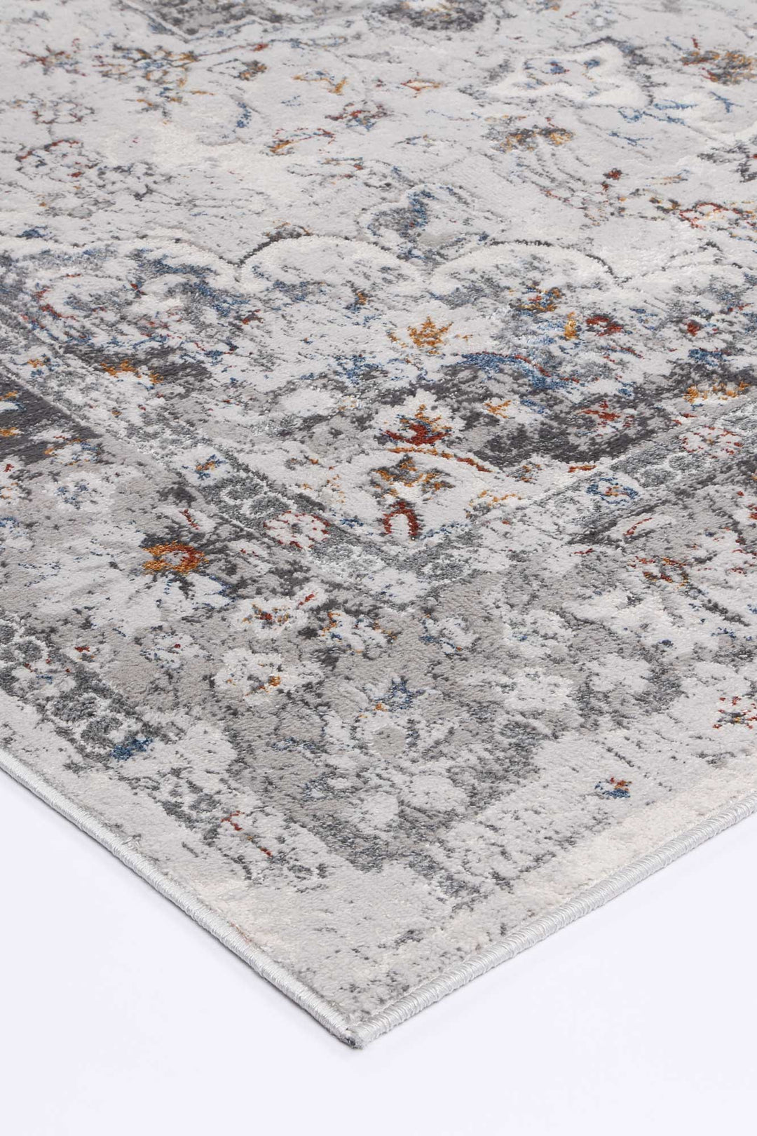 Porto Grey Multi Floral Traditional Rug