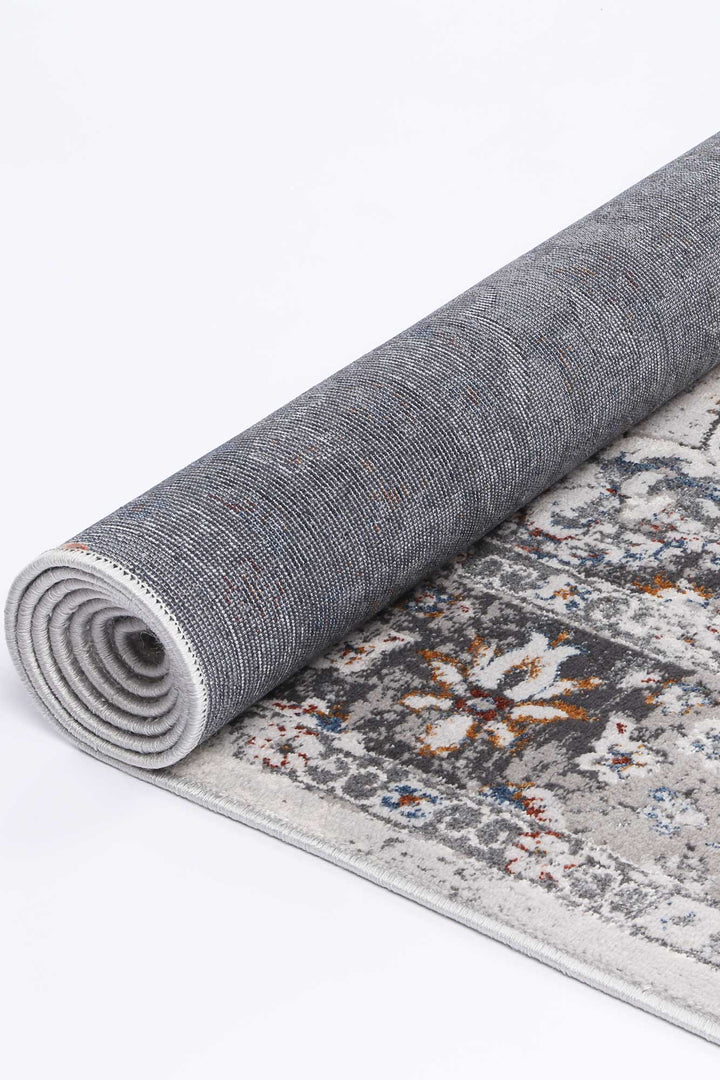 Porto Grey Multi Floral Traditional Rug