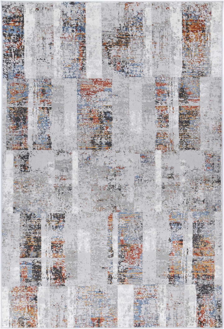 Porto Grey Rust Abstract Rug