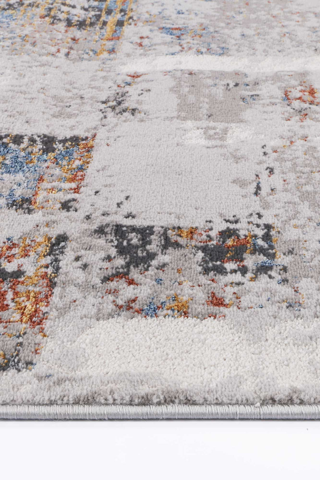 Porto Grey Rust Abstract Rug