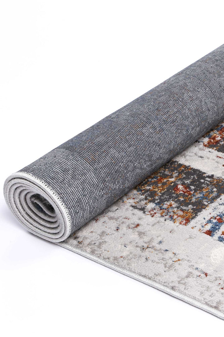 Porto Grey Rust Abstract Rug