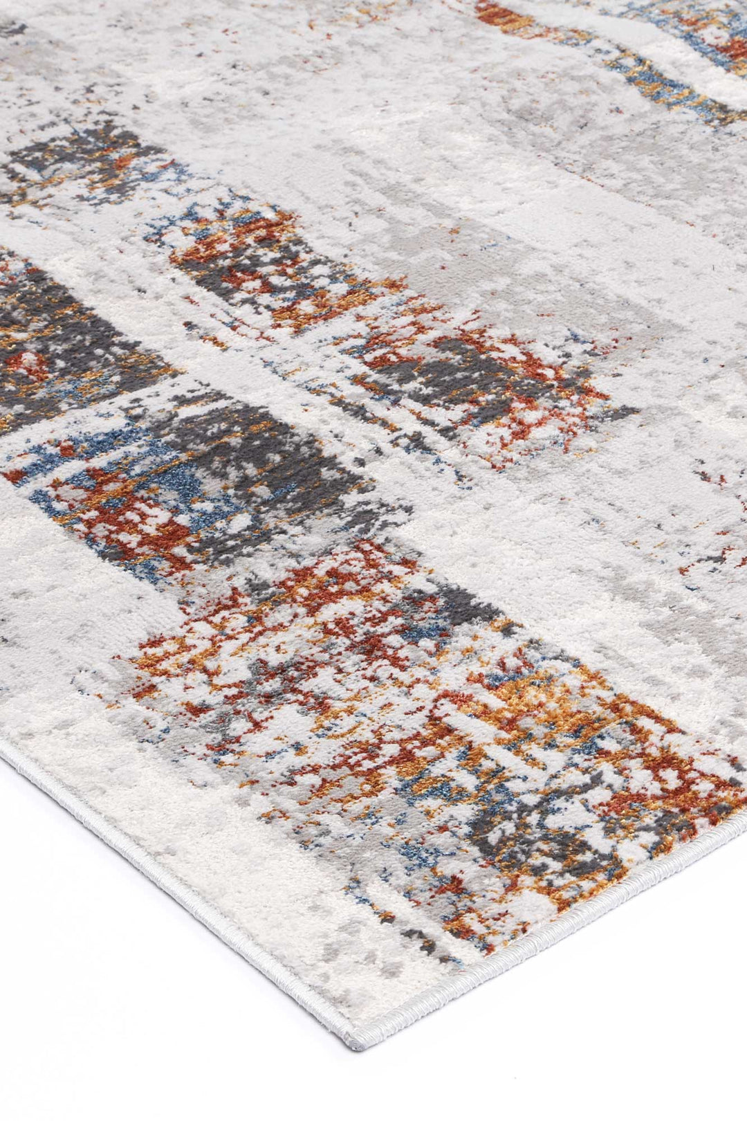 Porto Grey Rust Abstract Rug