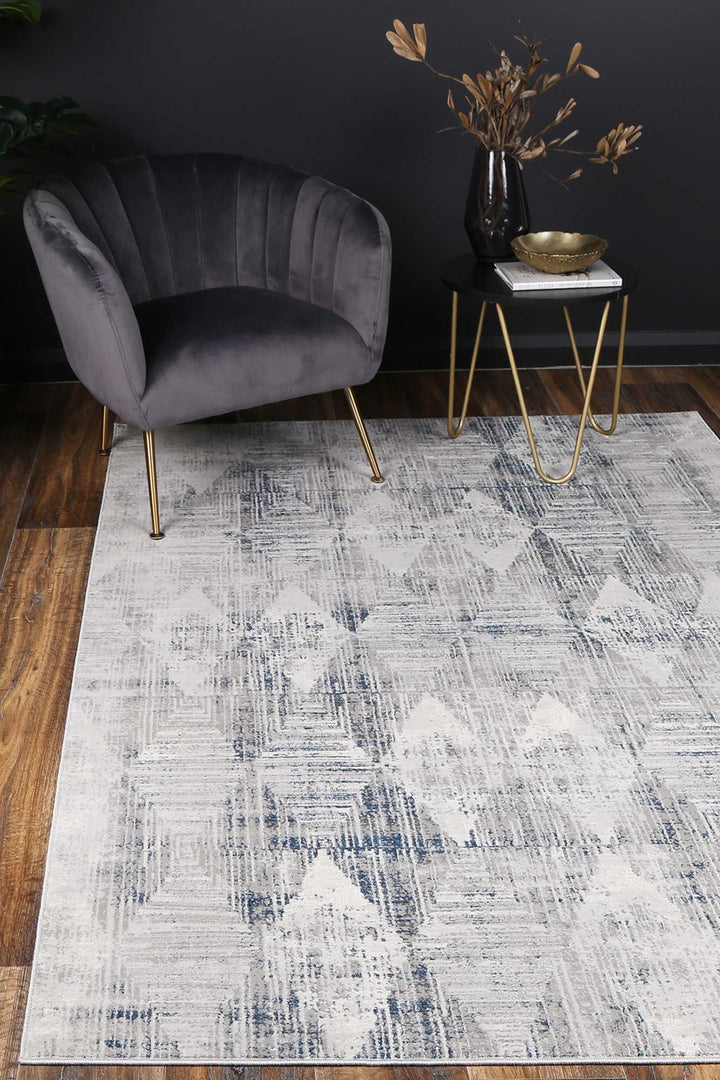 Porto Grey Blue Diamond Rug