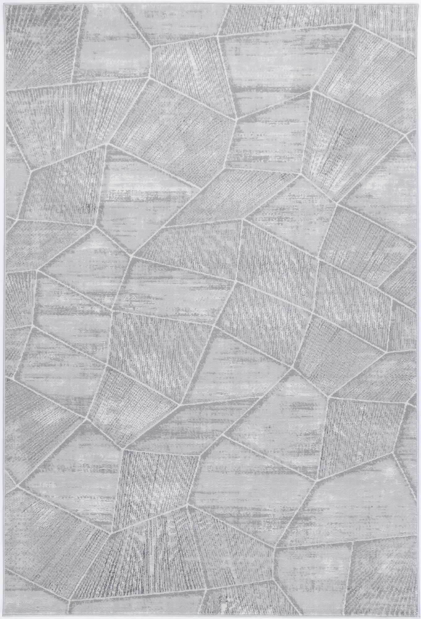 Porto Grey Tiled Geometric Rug