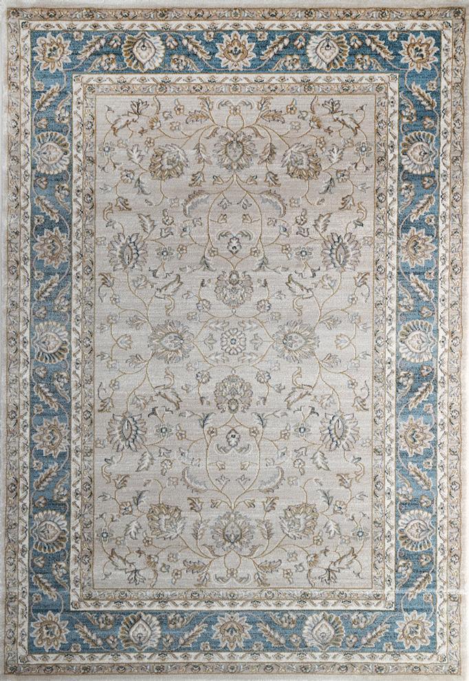 Prague Beige Blue Border Rug