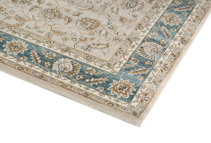 Prague Beige Blue Border Rug