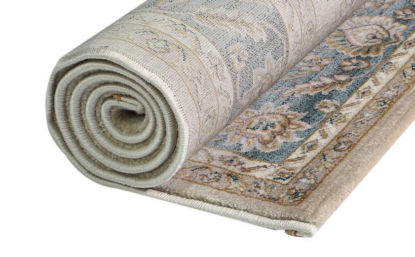 Prague Beige Blue Border Rug