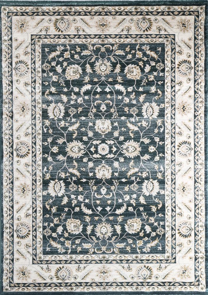 Prague Navy Blue Border Rug