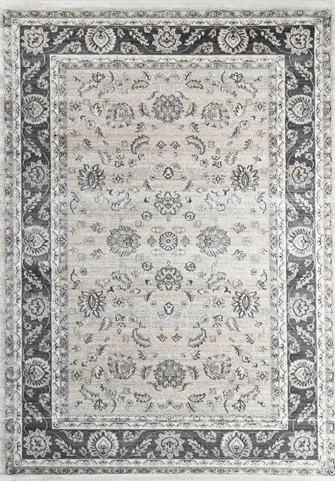 Prague Beige Grey Border Rug