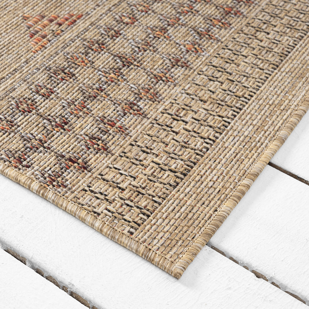 Earthbound Tribal Border Fawn Runner Rug