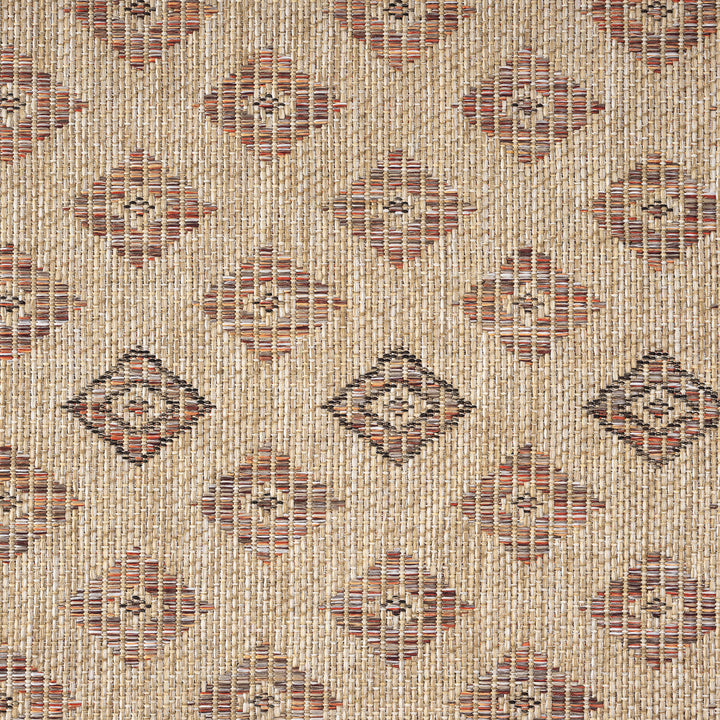 Earthbound Tribal Border Fawn Runner Rug