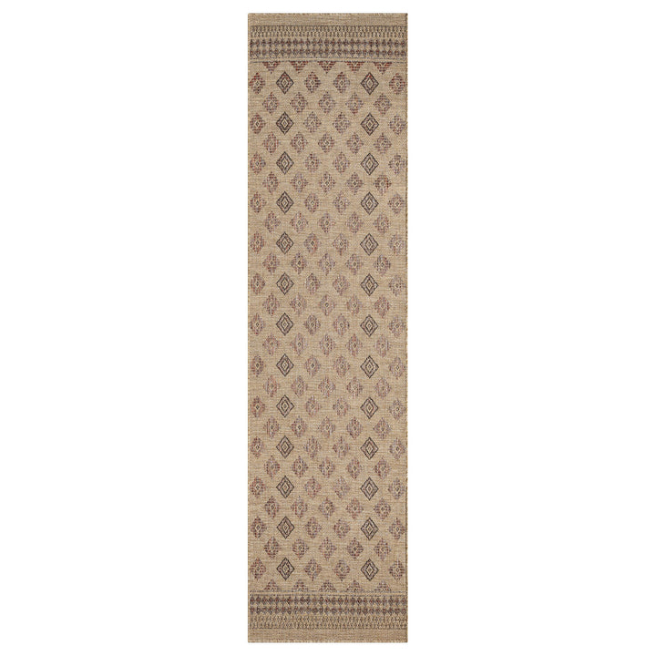 Earthbound Tribal Border Fawn Runner Rug