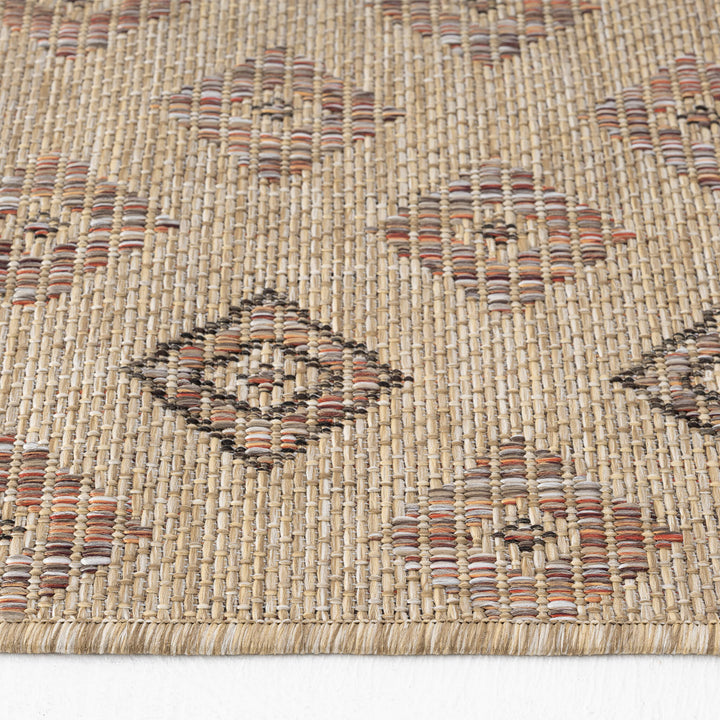 Earthbound Tribal Border Fawn Runner Rug