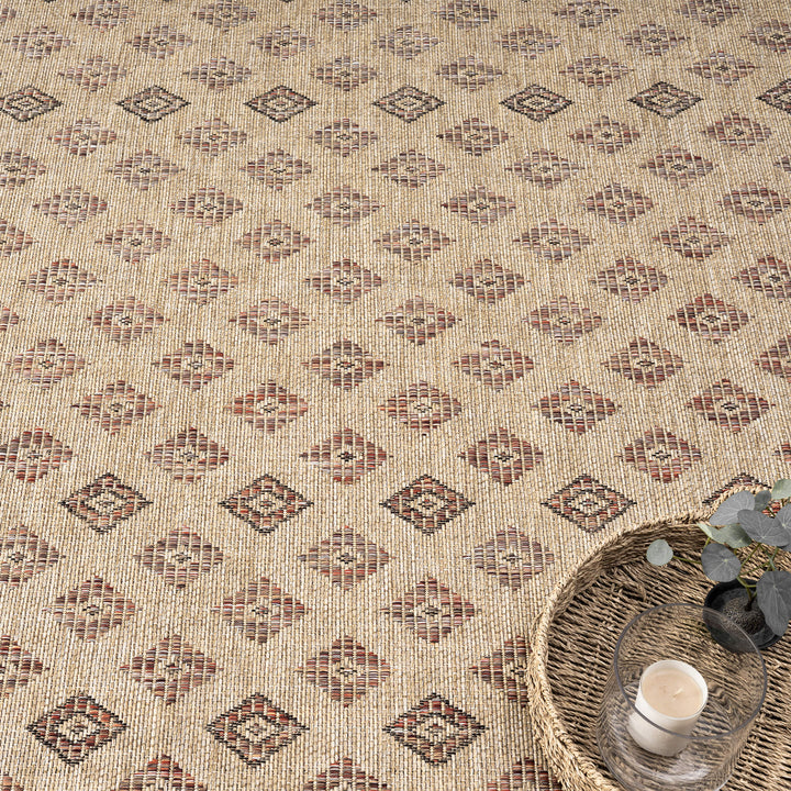 Earthbound Tribal Border Fawn Rug