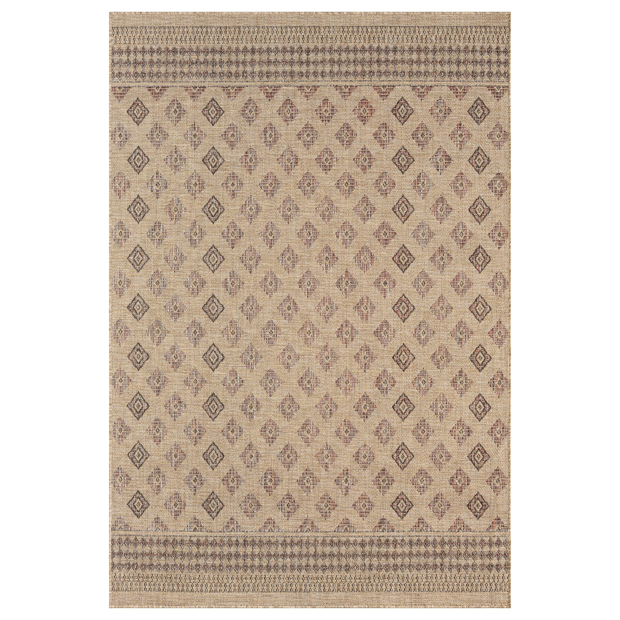 Earthbound Tribal Border Fawn Rug – Rugs N More