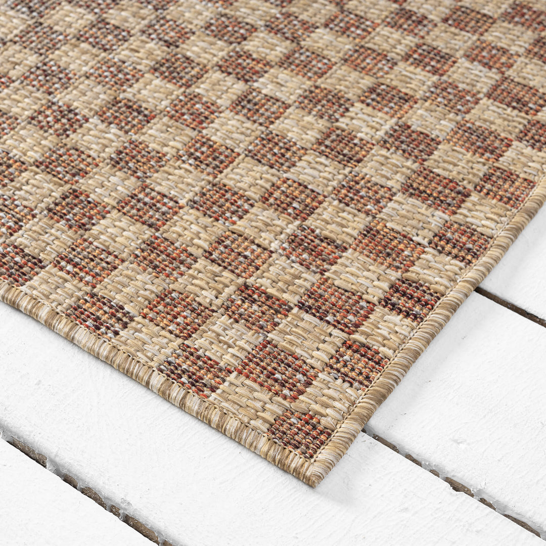 Earthbound Geometric Taupe Runner Rug