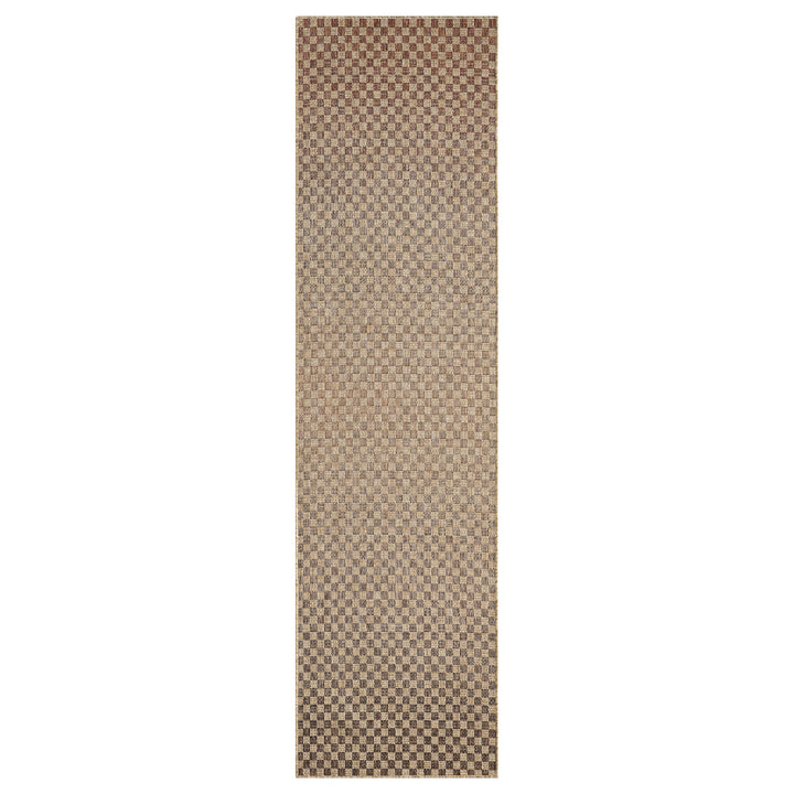 Earthbound Geometric Taupe Runner Rug