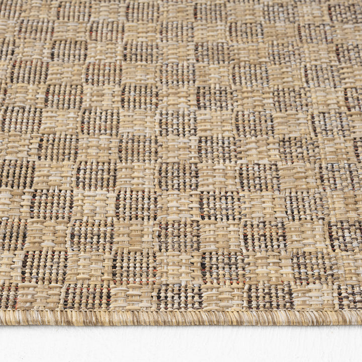 Earthbound Geometric Taupe Runner Rug