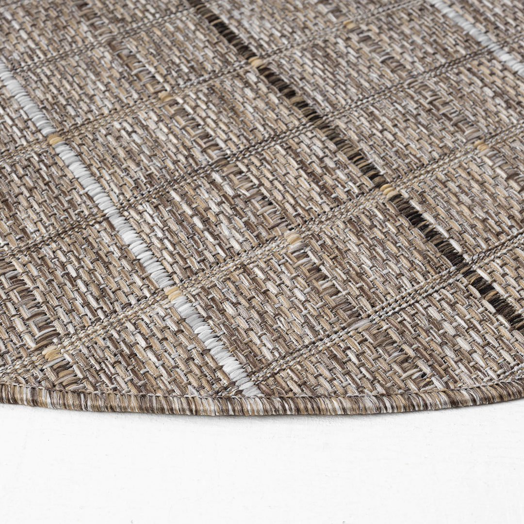Earthbound Linear Natural Round Rug