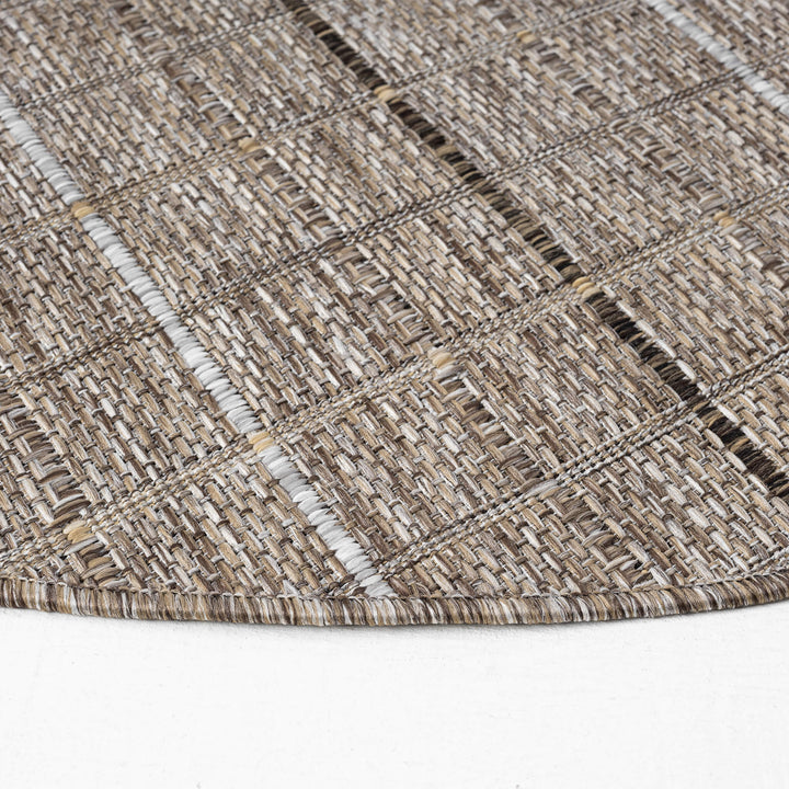 Earthbound Linear Natural Round Rug