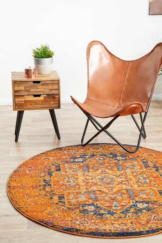 Radiance 400 Rust Round Rug