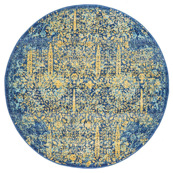 Radiance 411 Royal Blue Round Rug