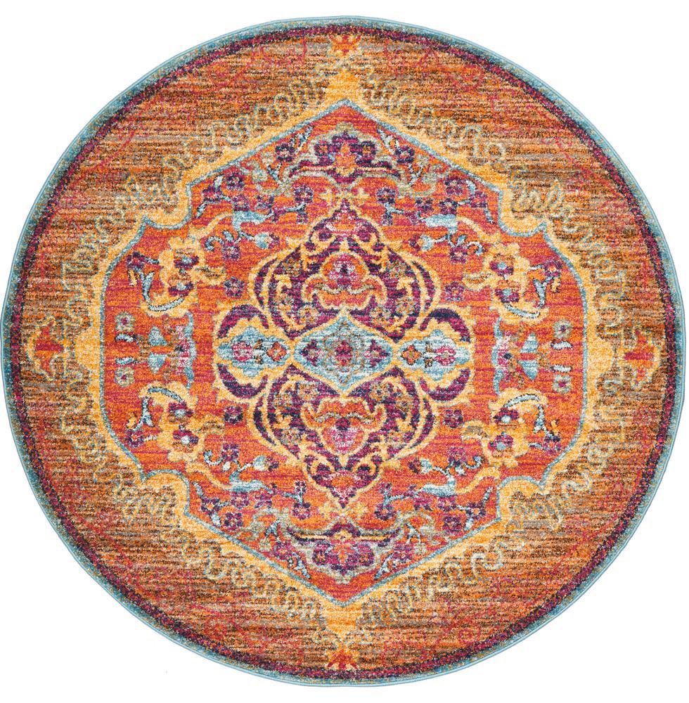 Radiance 422 Tangerine Round Rug