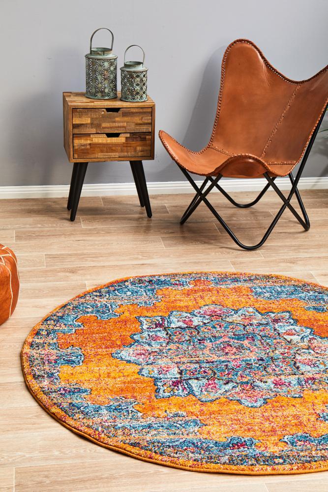 Radiance 433 Rust Round Rug