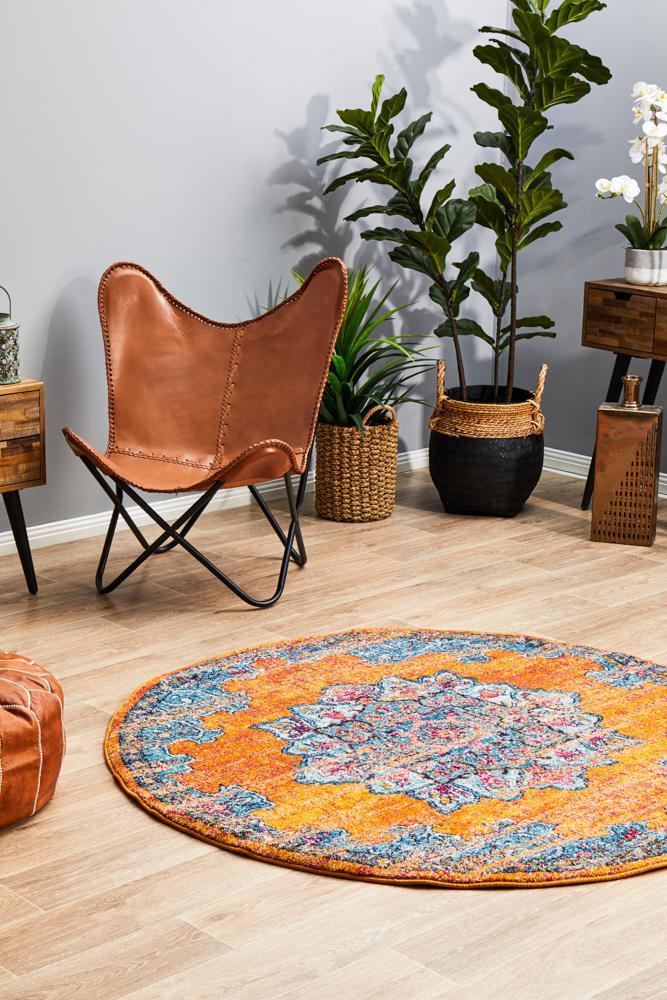 Radiance 433 Rust Round Rug