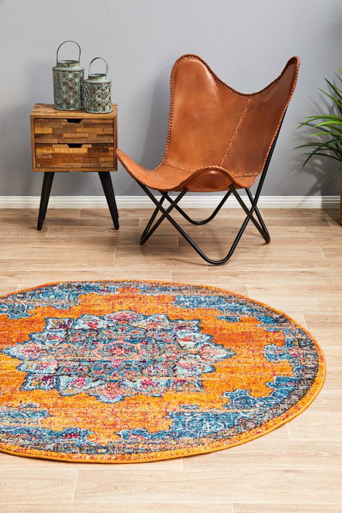 Radiance 433 Rust Round Rug