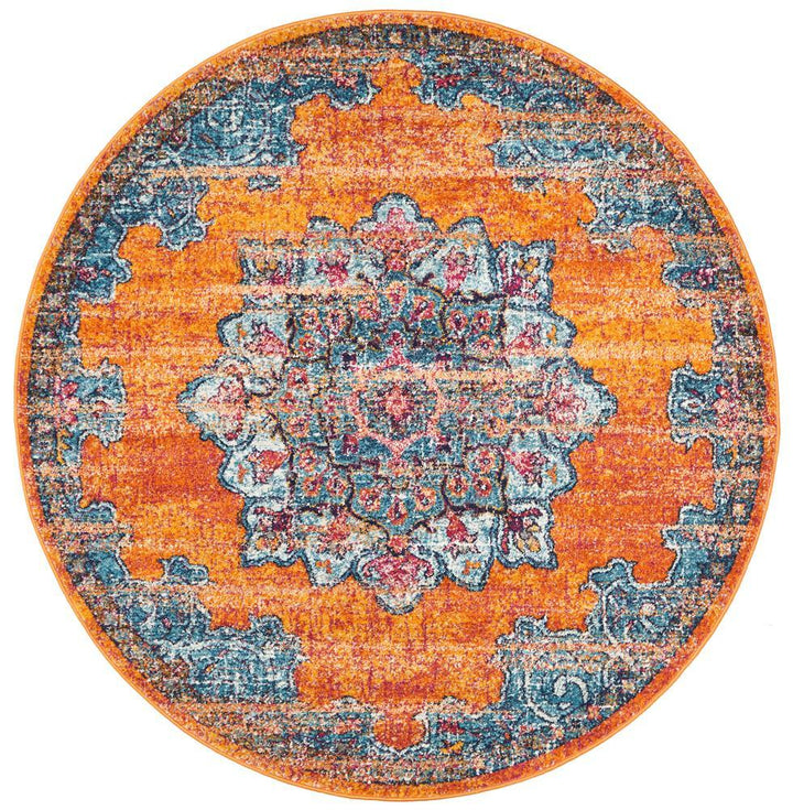 Radiance 433 Rust Round Rug