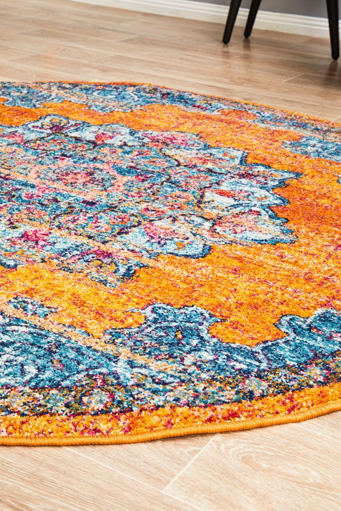 Radiance 433 Rust Round Rug