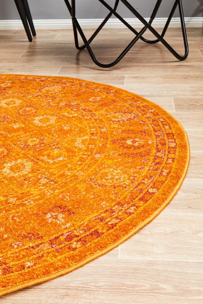 Radiance 444 Burnt Orange Round Rug