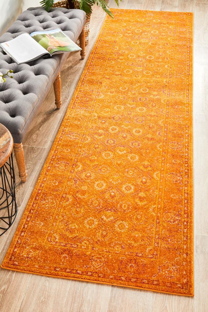 Radiance 444 Burnt Orange Runner Rug