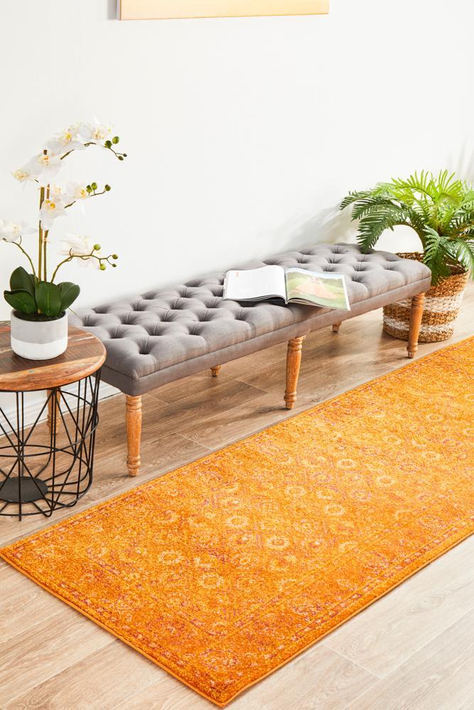 Radiance 444 Burnt Orange Runner Rug