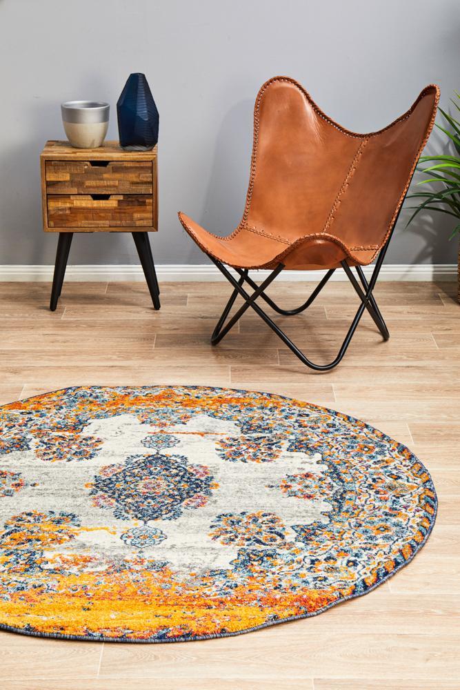 Radiance 555 Bone Round Rug