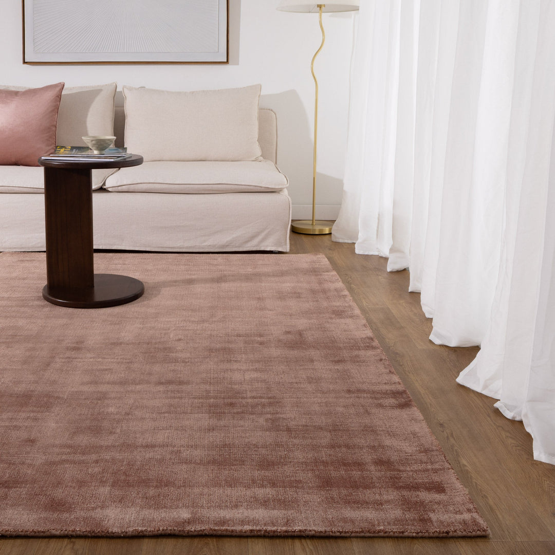 Reverie Modern Minimal Rose Brown Rug