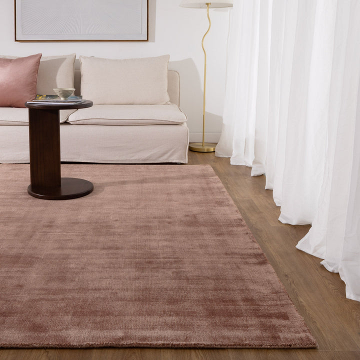 Reverie Modern Minimal Rose Brown Rug