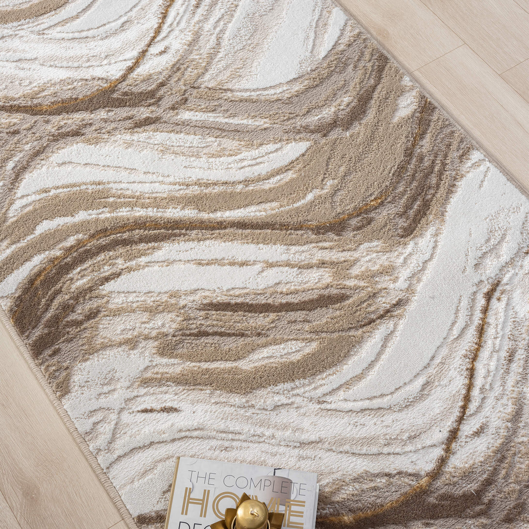 Aurelia Wave Gold Runner Rug