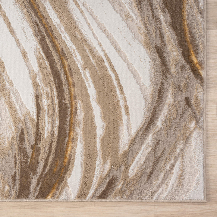 Aurelia Wave Gold Runner Rug